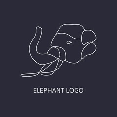 Elephant line minimalist logo