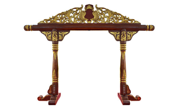 Indonesian Javanese Traditional Gamelan Music Instruments in White Isolated Background