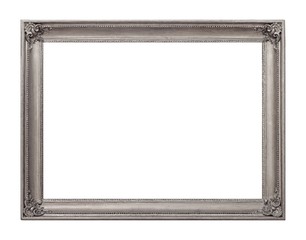 Fototapeta premium Srebrna ramka na obrazy, lustra lub zdjęcie na białym tle