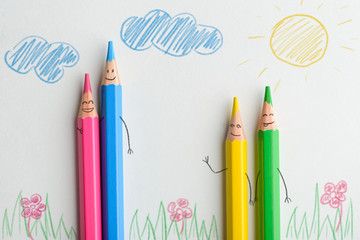 Pencil parents and children