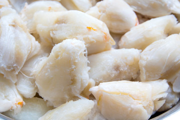 The texture of Crab Meat, the ingredient to cooking