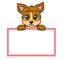 犬のフレーム（茶）
