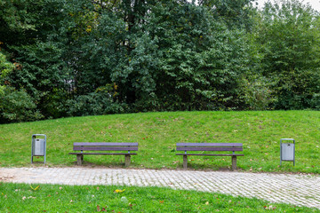 Benches in park