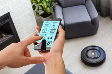 Smart robot vacuum cleaning control with smart phone concept