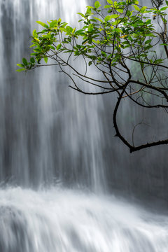Waterfall in a Ciletuh-Palabuhanratu geopark, West Java, Indonesia