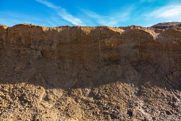 the soil with different layers close up