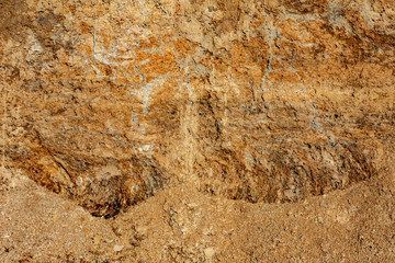 the soil with different layers close up