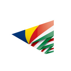 Seychelles flag, vector illustration on a white background
