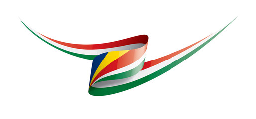 Seychelles flag, vector illustration on a white background
