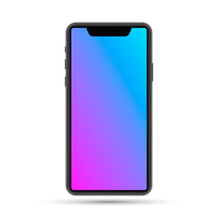 Isolated cell phone mockup. Vector phone illustration. Vector electronic device. Colorful iphone template.