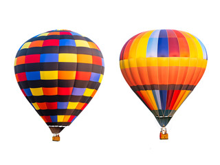 Fototapeta premium Double of colorful hot air balloon on isolated 2