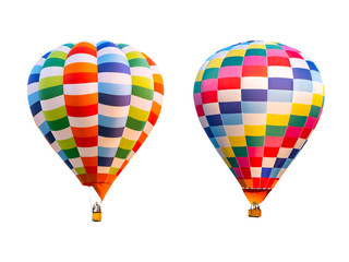 Double of colorful hot air balloon on isolated 1