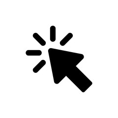 Click icon vector. Cursor icon. Computer mouse click cursor black arrow icons.