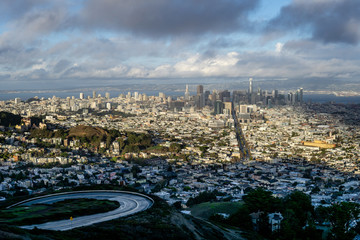 Skyline of San Francisco from Twin Peaks Summit