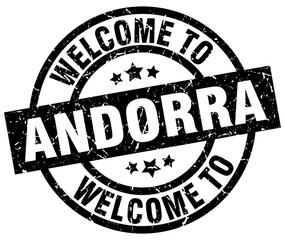 welcome to Andorra black stamp