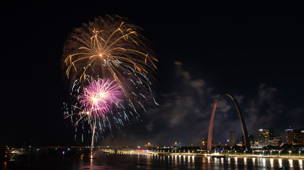 fireworks in the night sky