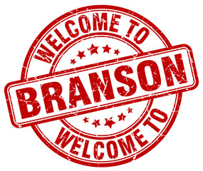 welcome to Branson red round vintage stamp