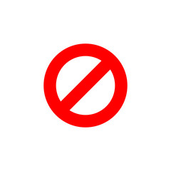 vector stop sign icon. No sign, warning isolated