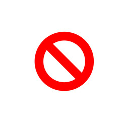 vector stop sign icon. No sign, warning isolated