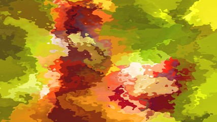 Obraz premium abstract stained pattern texture rectangle background fresh spring green red orange yellow color - modern painting art - watercolor splotch effect