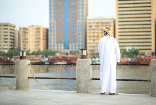 Arab Man in old Al Seef area of Dubia, United Arab Emirates
