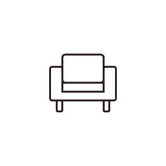 Retro sofa line icon. Living room furniture.