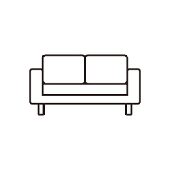 Retro sofa line icon. Living room furniture.
