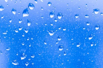 City. Drops in window