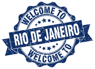 Fototapeta premium Rio De Janeiro round ribbon seal