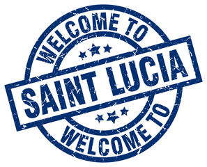 welcome to Saint Lucia blue stamp