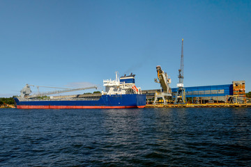 Fototapeta premium Port of Gdansk, Poland - ships standing at the quay