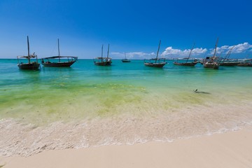 Zanzibar, landscape sea, boat