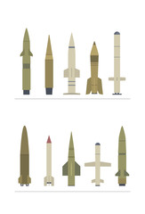 Vector illustration of the cruise and ballistic missiles.