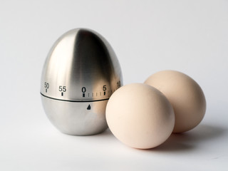 egg timer and eggs