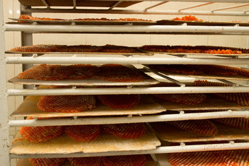 candy shelves in a confectionery factory