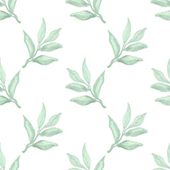 Fototapeta na wymiar watercolor leaf seamless pattern background vector