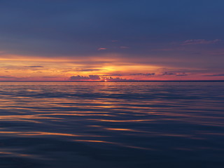 Crimson sunset over the sea Dusk