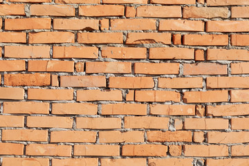 red brick wall, eco-friendly material, new brickwork, textured