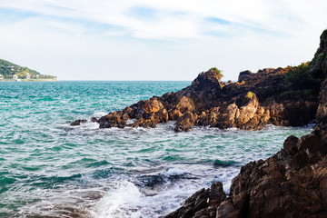 Seascape with beautiful sea and rocks