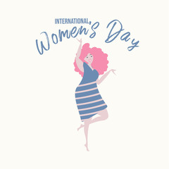 isolated women. International women's day. Vector