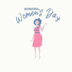 isolated women. International women's day. Vector