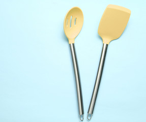 Silicone paddles for cooking. Top view.