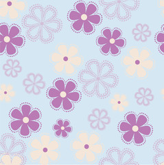 Fototapeta na wymiar abstract flowers of different colors seamless pattern for fabric texture design