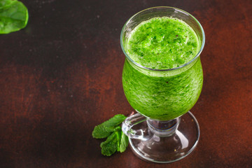 green smoothies (greens, spinach, celery, and more) superfood. Food background