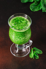 green smoothies (greens, spinach, celery, and more) superfood. Food background