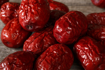 bunch of red Chinese dates