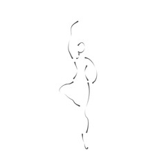 ballet dancer line illustration vector