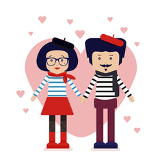 Paris in love. Two people hold hands vector