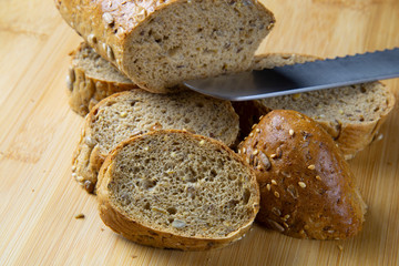 bread on a wooden board