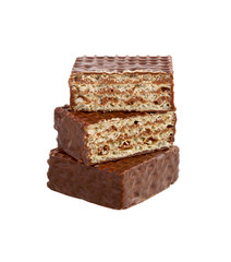 Сhocolate wafers. Pieces delicious chocolate bar.  Chocolate candy.